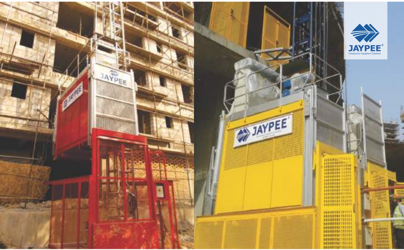 JAYPEE PMH 200/200 Construction Hoist - 1500 kg Rack & Pinion Passenger cum Material Lift, Single/Twin Cage