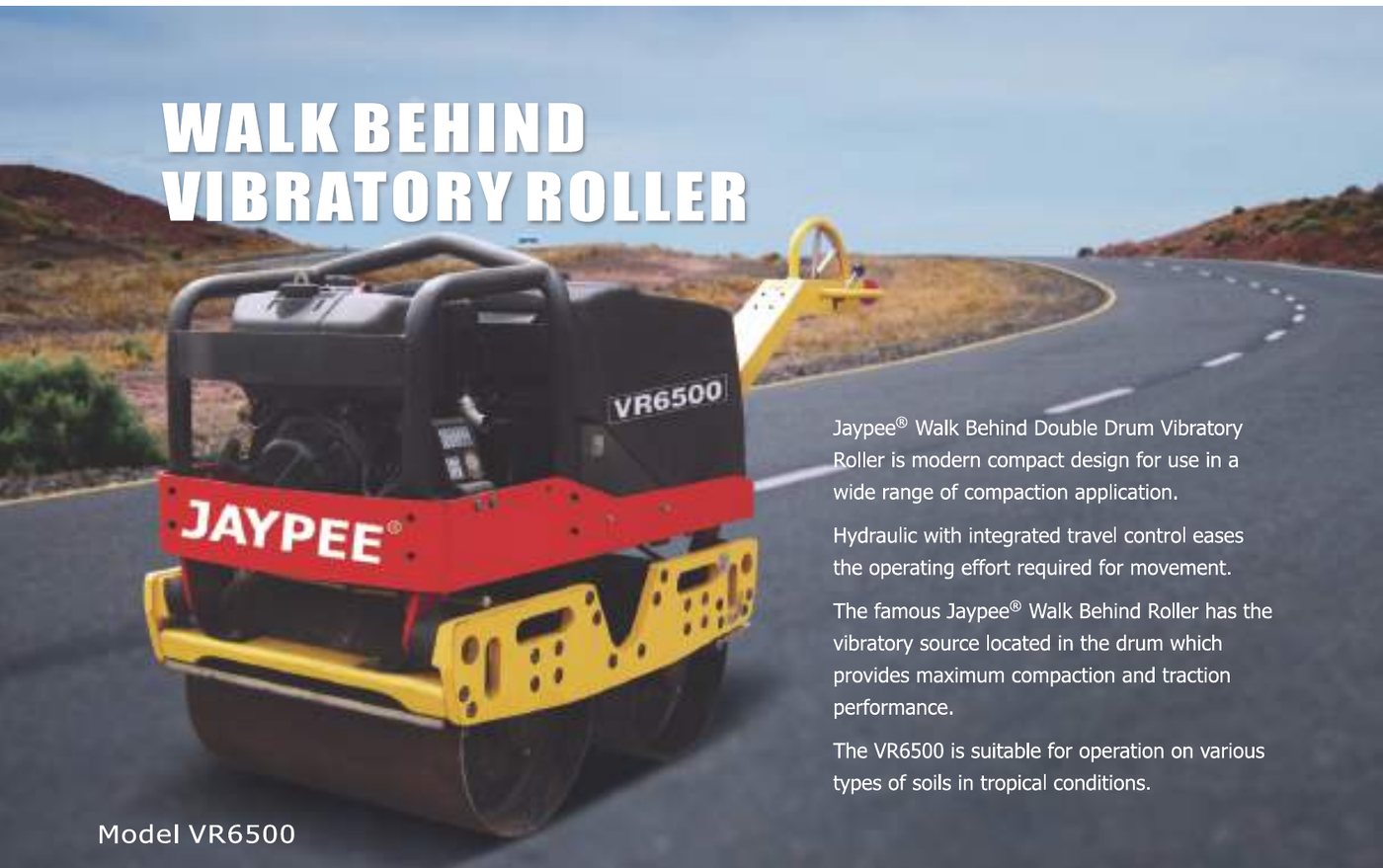 JAYPEE VR 6500 Walk Behind Double Drum Vibratory Roller - photo 2