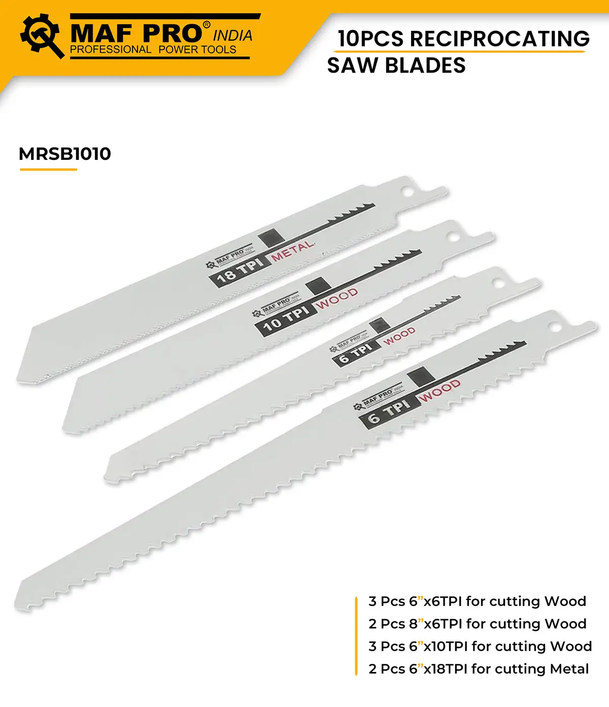 MAF PRO 10pcs Reciprocating Saw Blade (MRSB1010) - photo 3