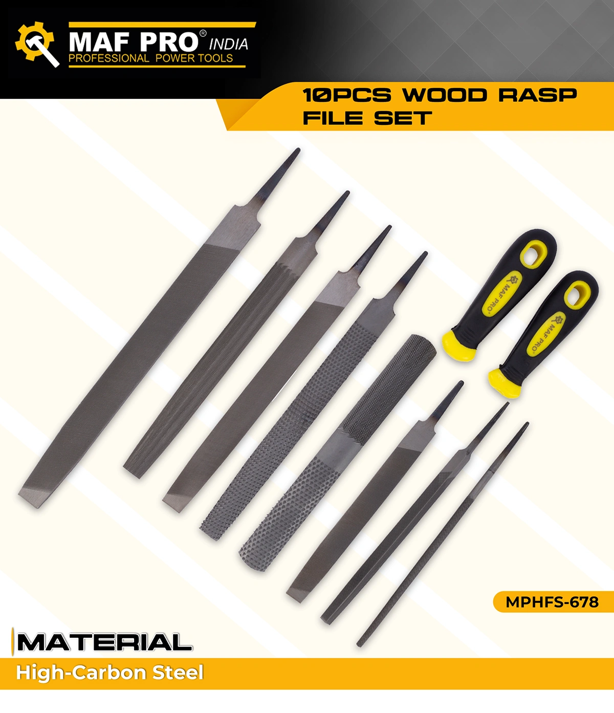 MAF PRO 10pcs Wood Rasp File Set (MPHFS-678) - photo 4
