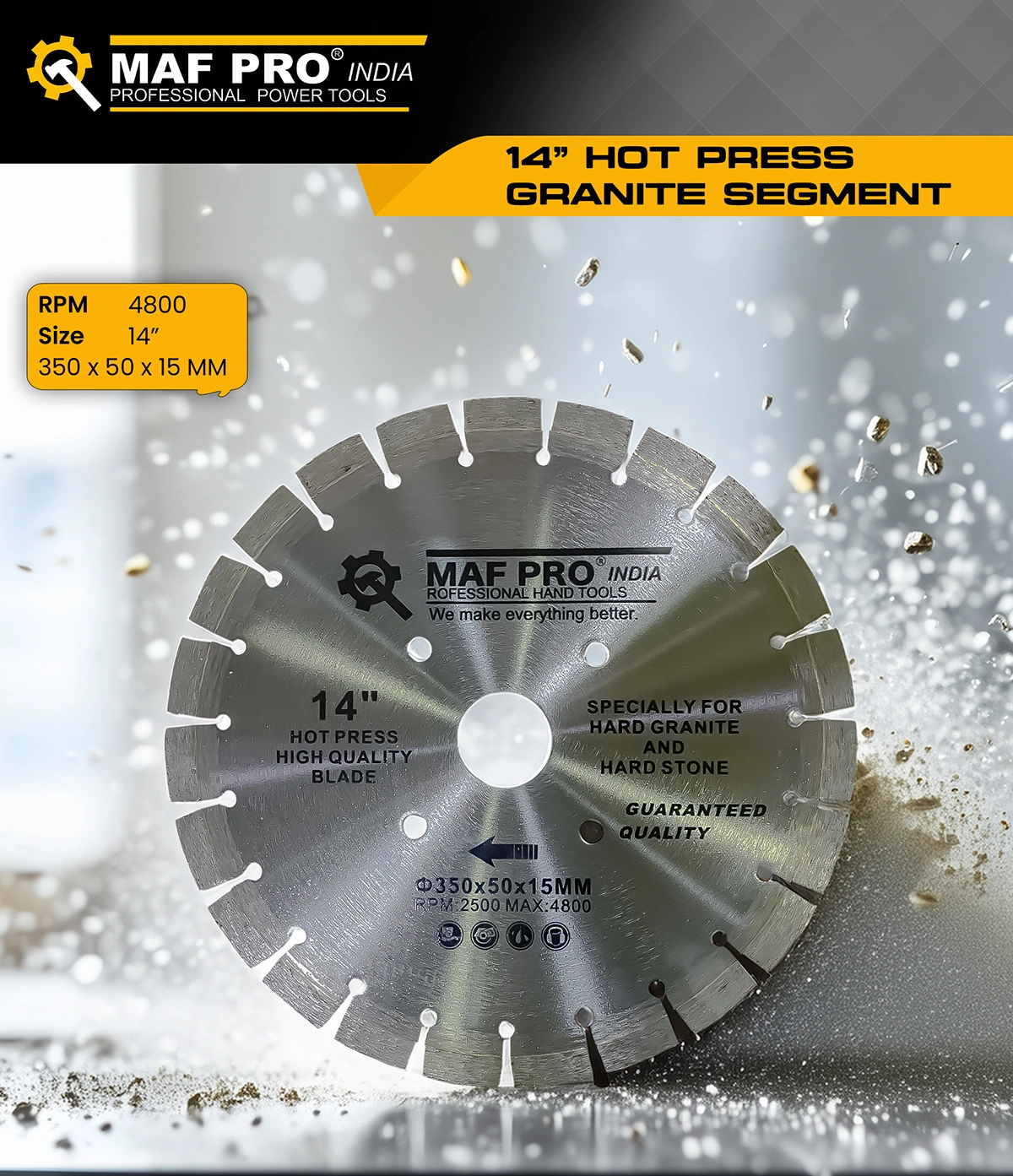 MAF PRO 14″ Hot Press Granite Segment - photo 3