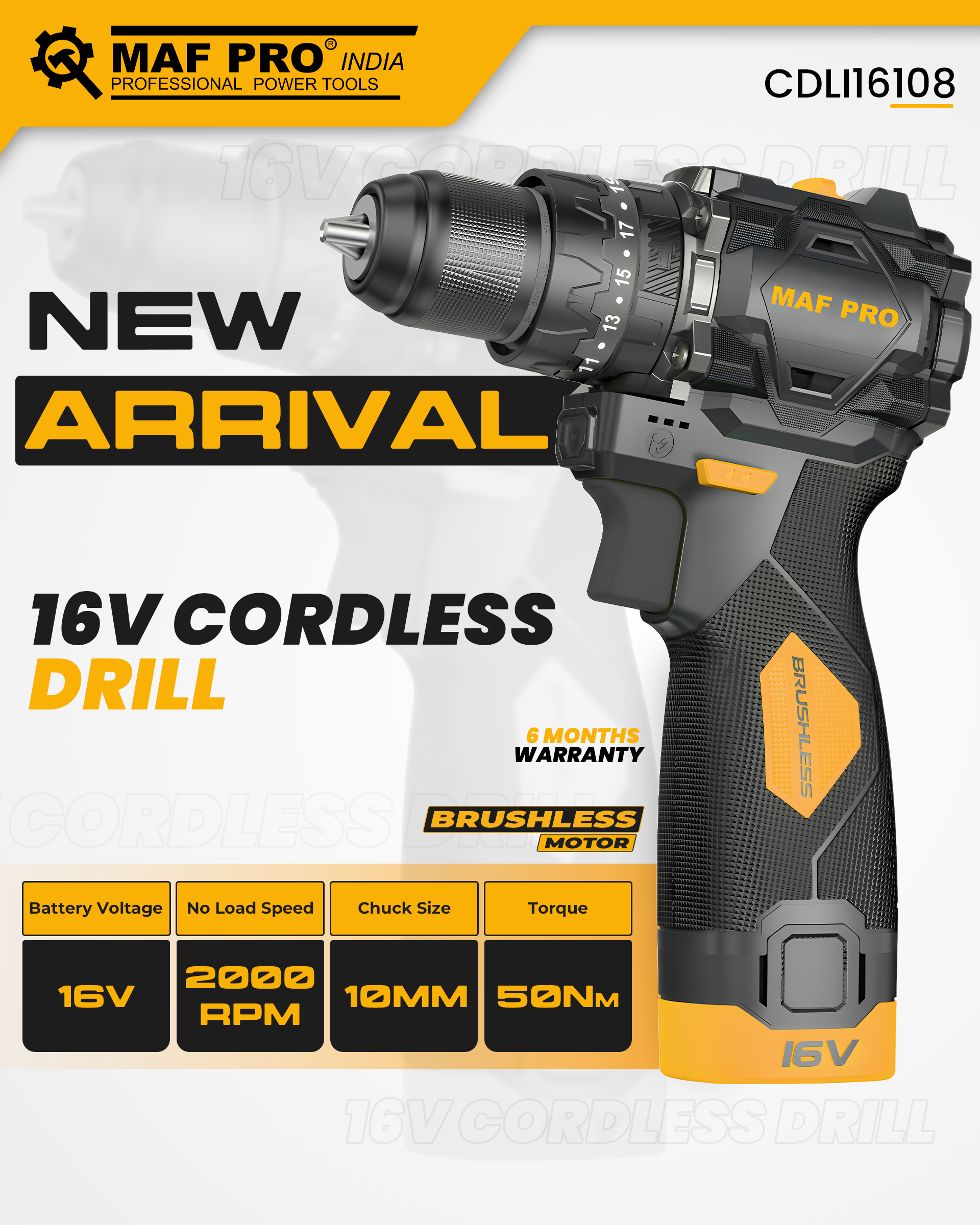 MAF PRO 16V Cordless Drill (CDLI16108) - photo 4