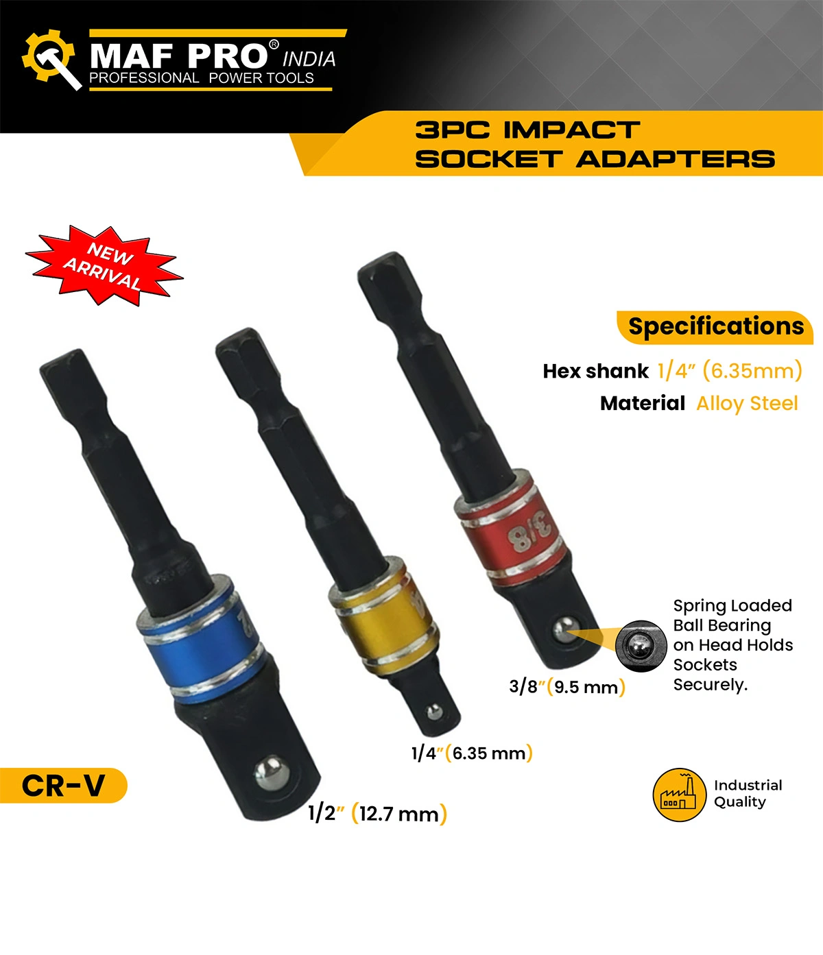 MAF PRO 3 Pc Industrial Quality Impact Socket Adapter - photo 3