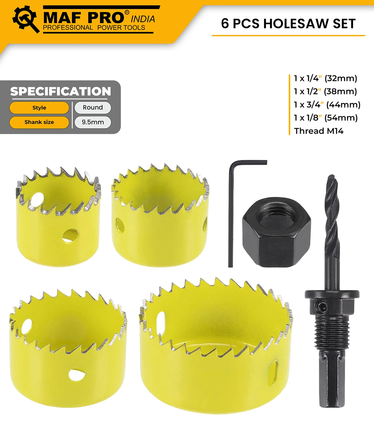 MAF PRO 6 Pcs Holesaw Set - photo 4
