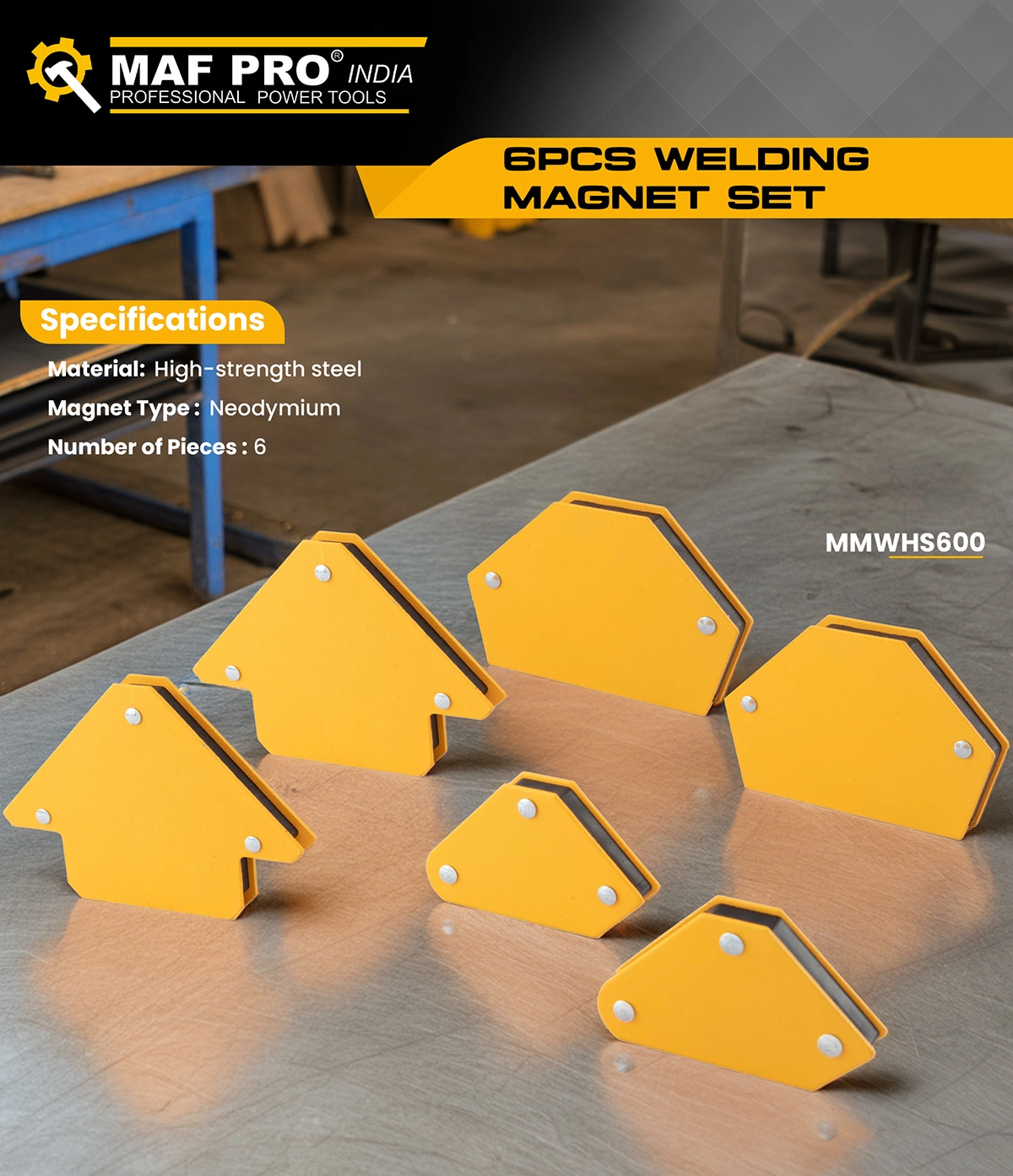 MAF PRO 6pcs Welding Magnet Set (MMWHS600) - photo 3