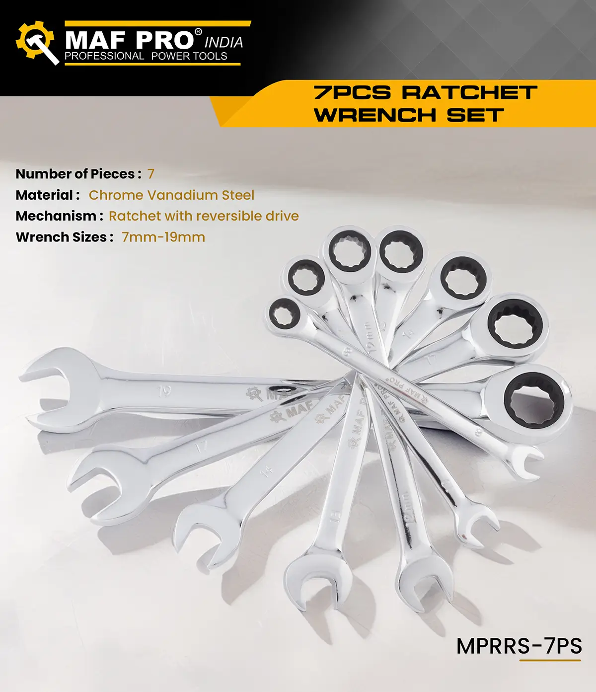 MAF PRO 7pcs Ratchet Wrench Set (MPRRS-7PS) - photo 3