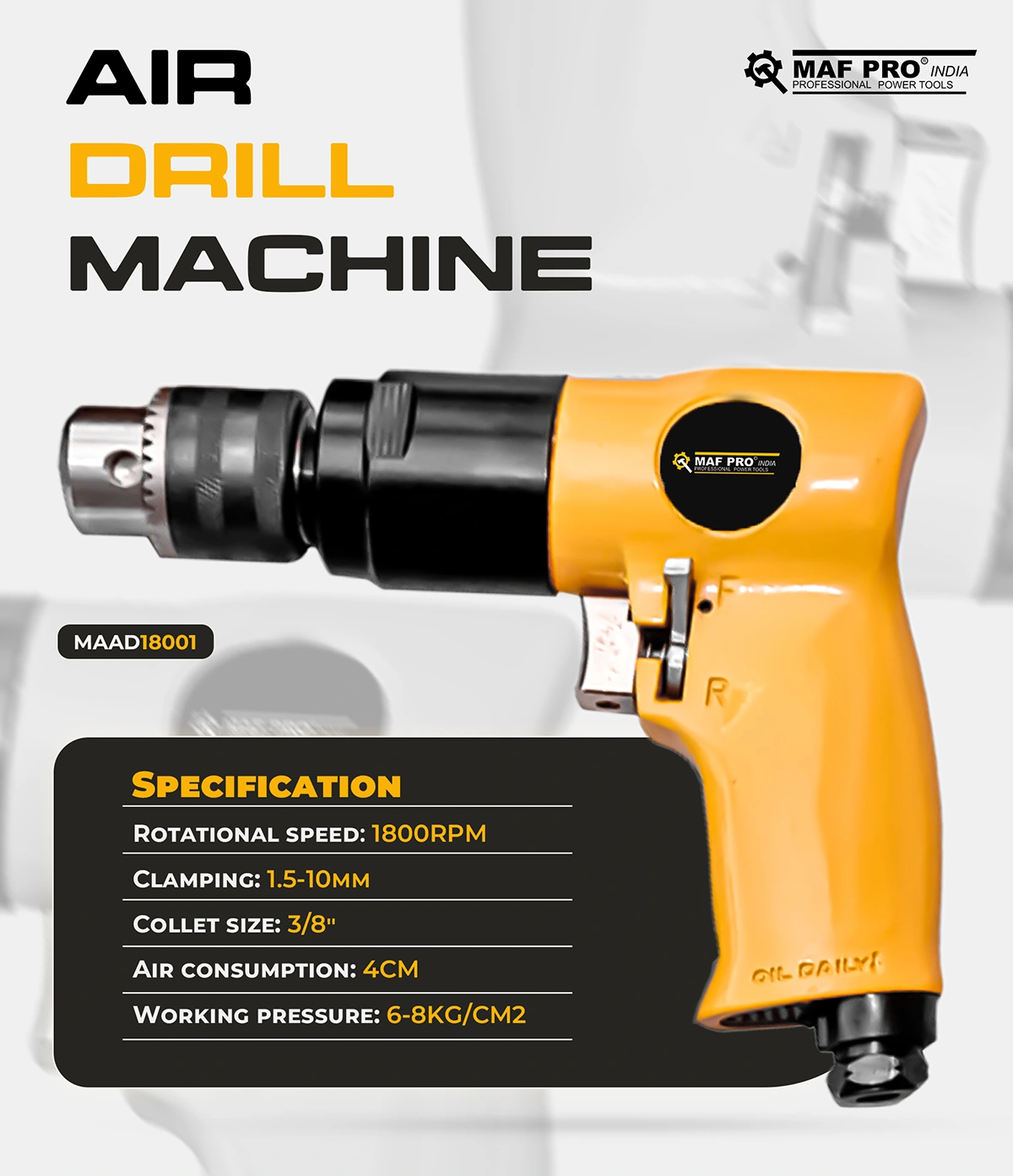 MAF PRO Air Drill Machine (MAAD18001) - photo 3