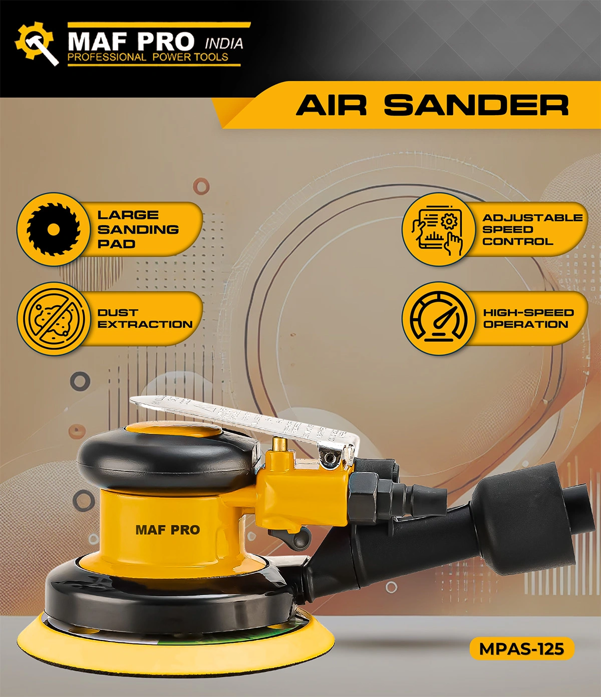 MAF PRO Air Sander 5 inch (MPAS-125) - photo 4