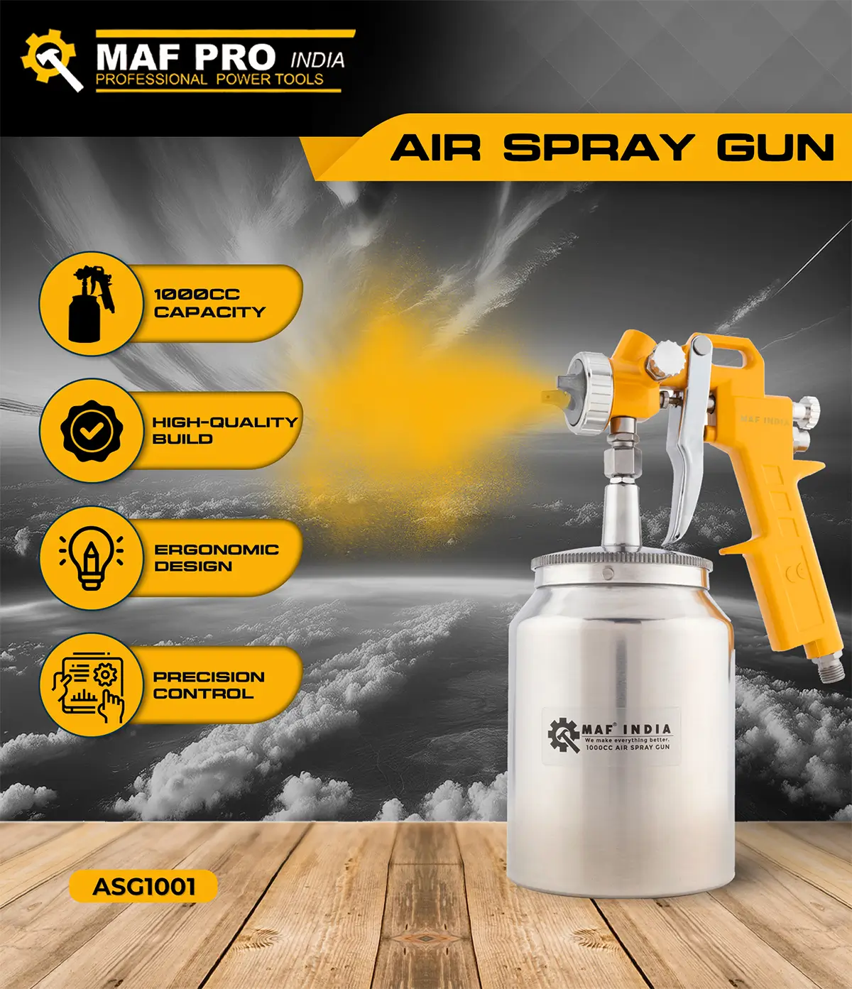 MAF PRO Air Spray Gun 1000 cc (ASG1001) - photo 3