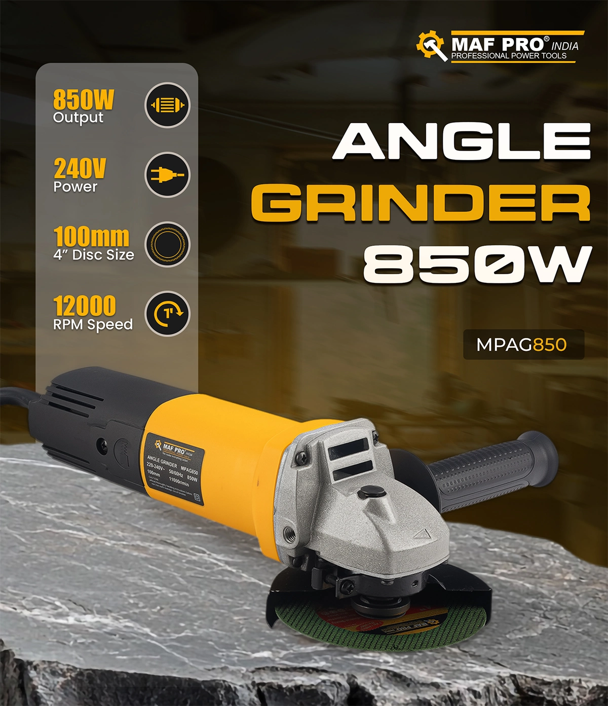 MAF PRO Angle Grinder 850W (MPAG850) - photo 3