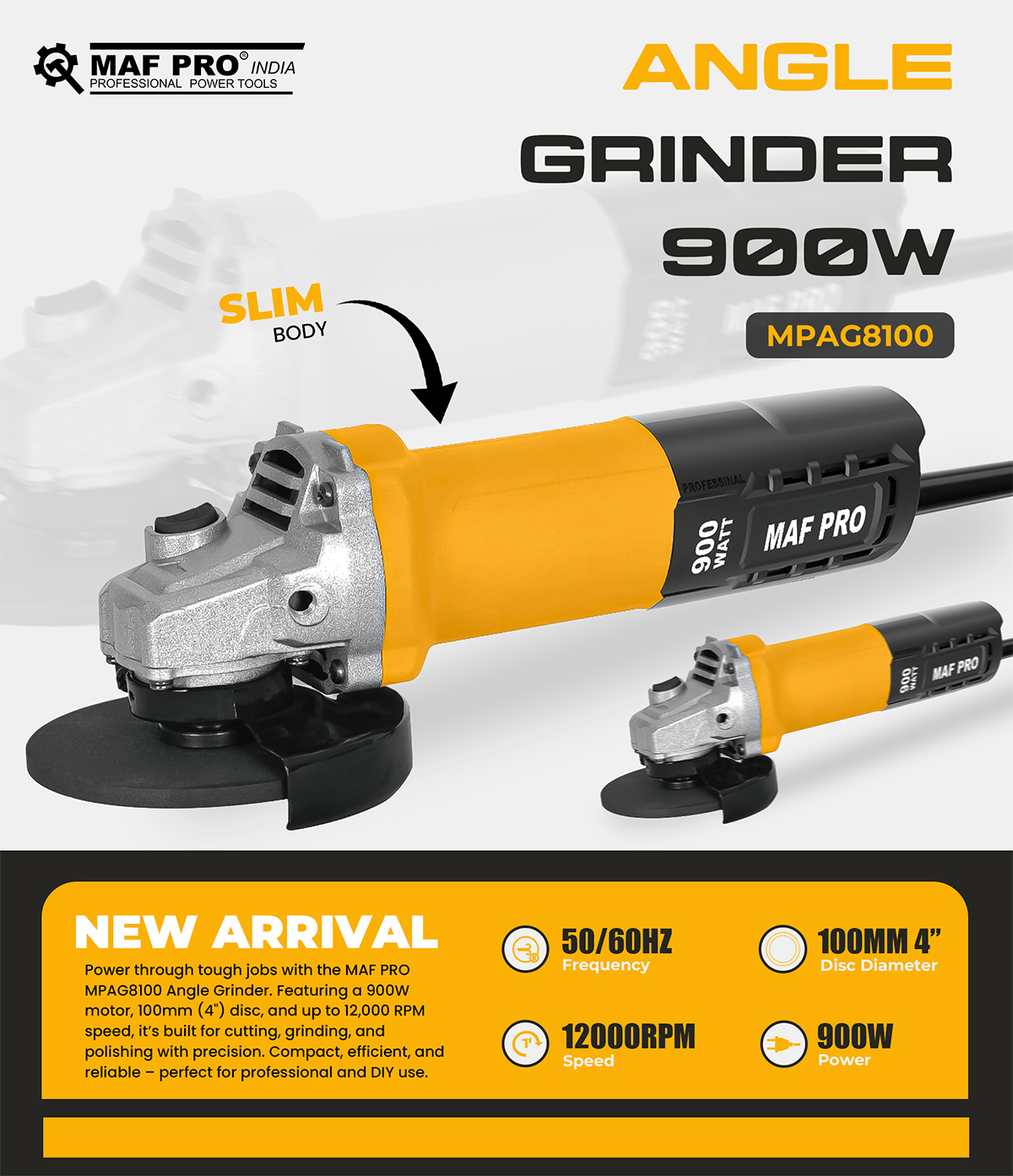 MAF PRO Angle Grinder 900W (MPAG8100) - photo 3
