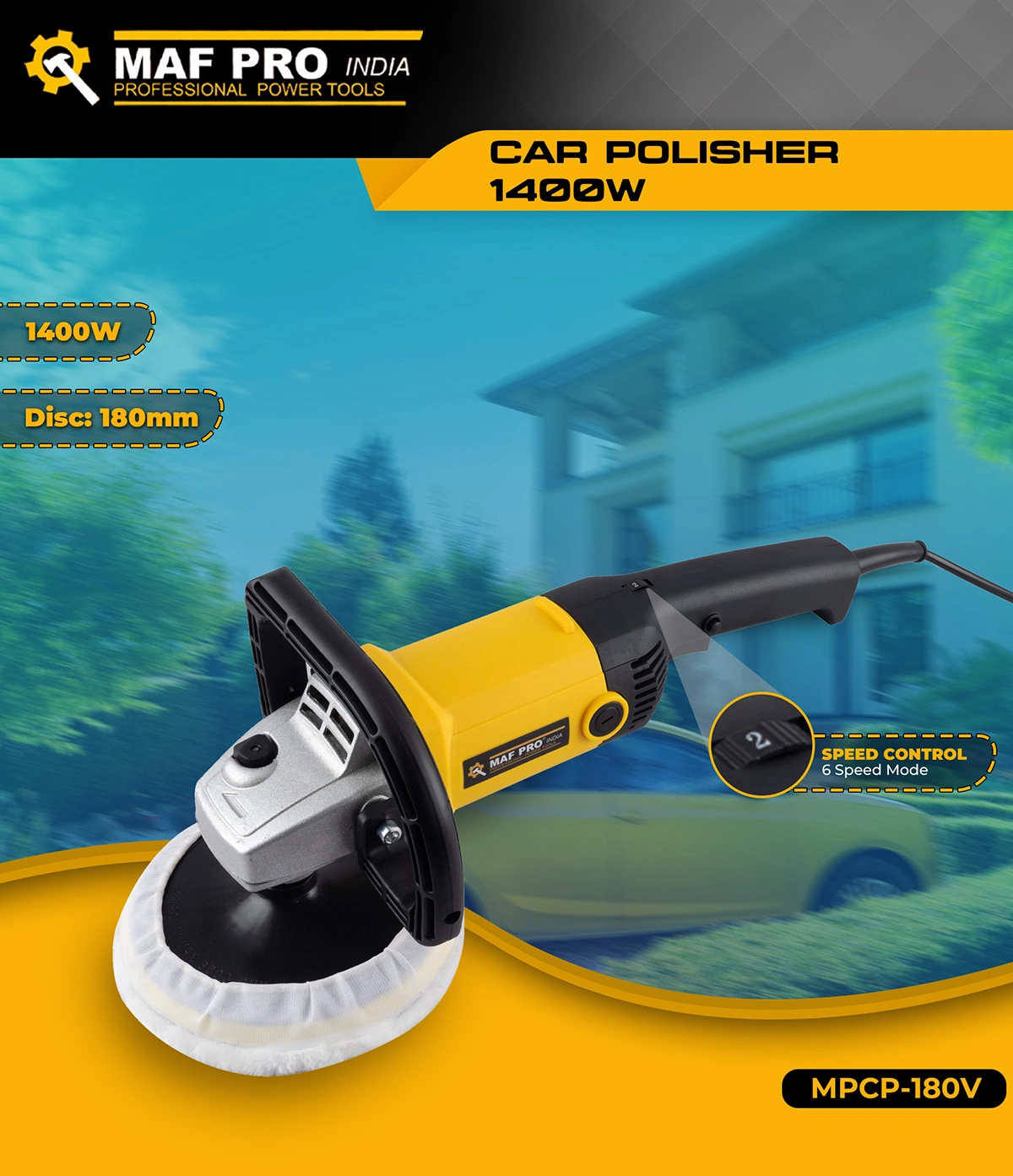 MAF PRO Car Polisher 1400W - photo 4