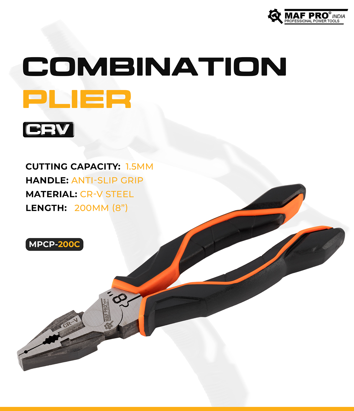 MAF PRO Combination Plier CRV (MPCP-200C) - photo 3