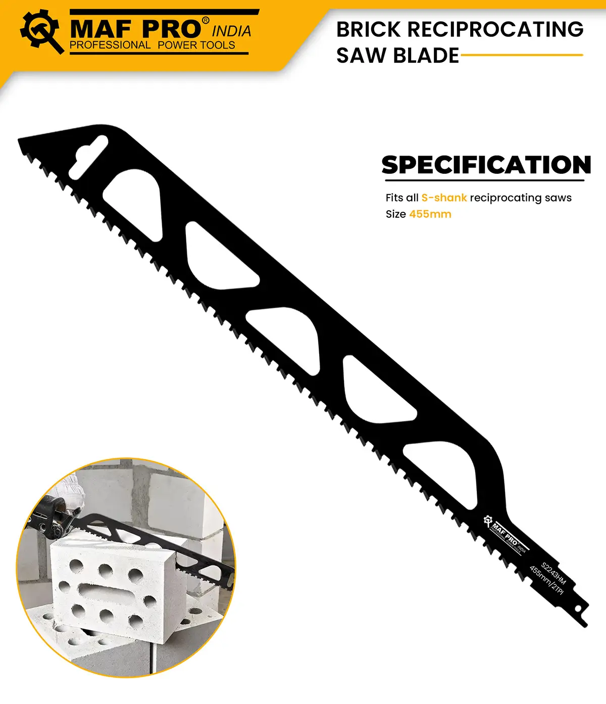 MAF PRO Concrete Reciprocating Saw Blade 455mm - photo 3