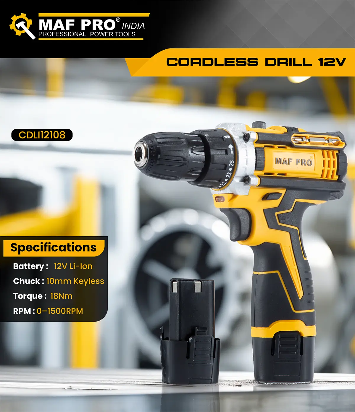 MAF PRO Cordless Drill 12V (CDLI12108) - photo 7
