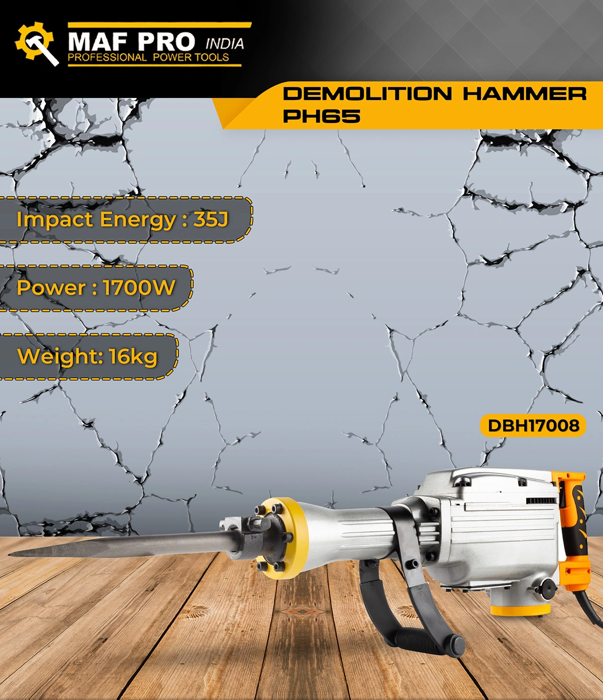 MAF PRO Demolition Hammer 1700W (DBH17008) - photo 5