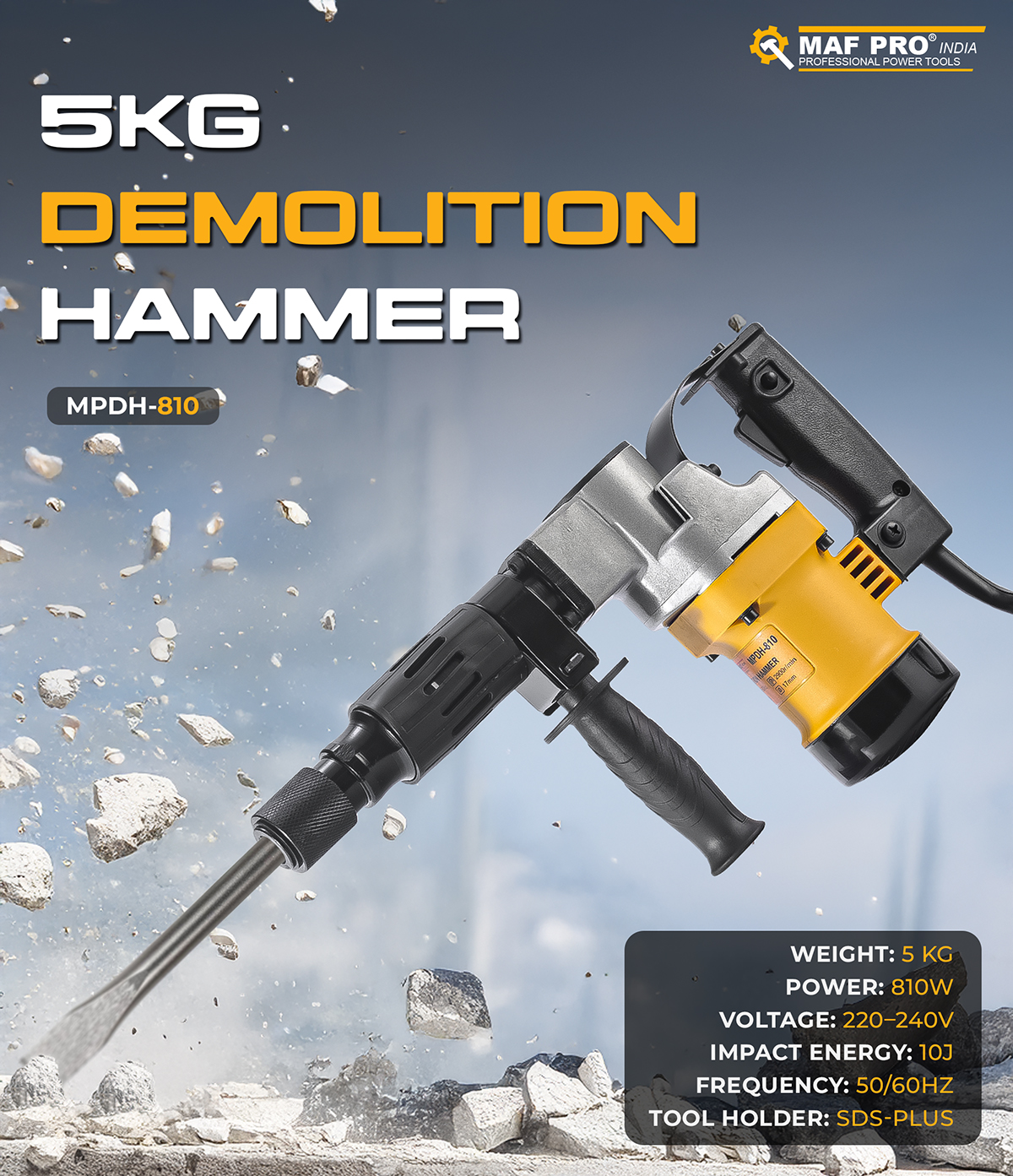 MAF PRO Demolition Hammer 5kg (MPDH-810) - photo 3