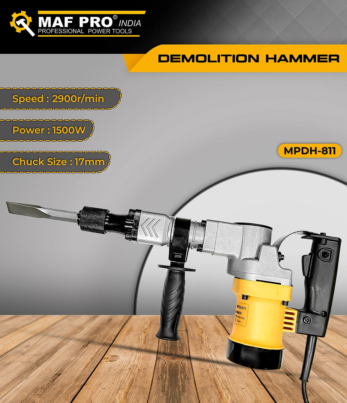 MAF PRO Demolition Hammer (MPDH-811) - photo 3