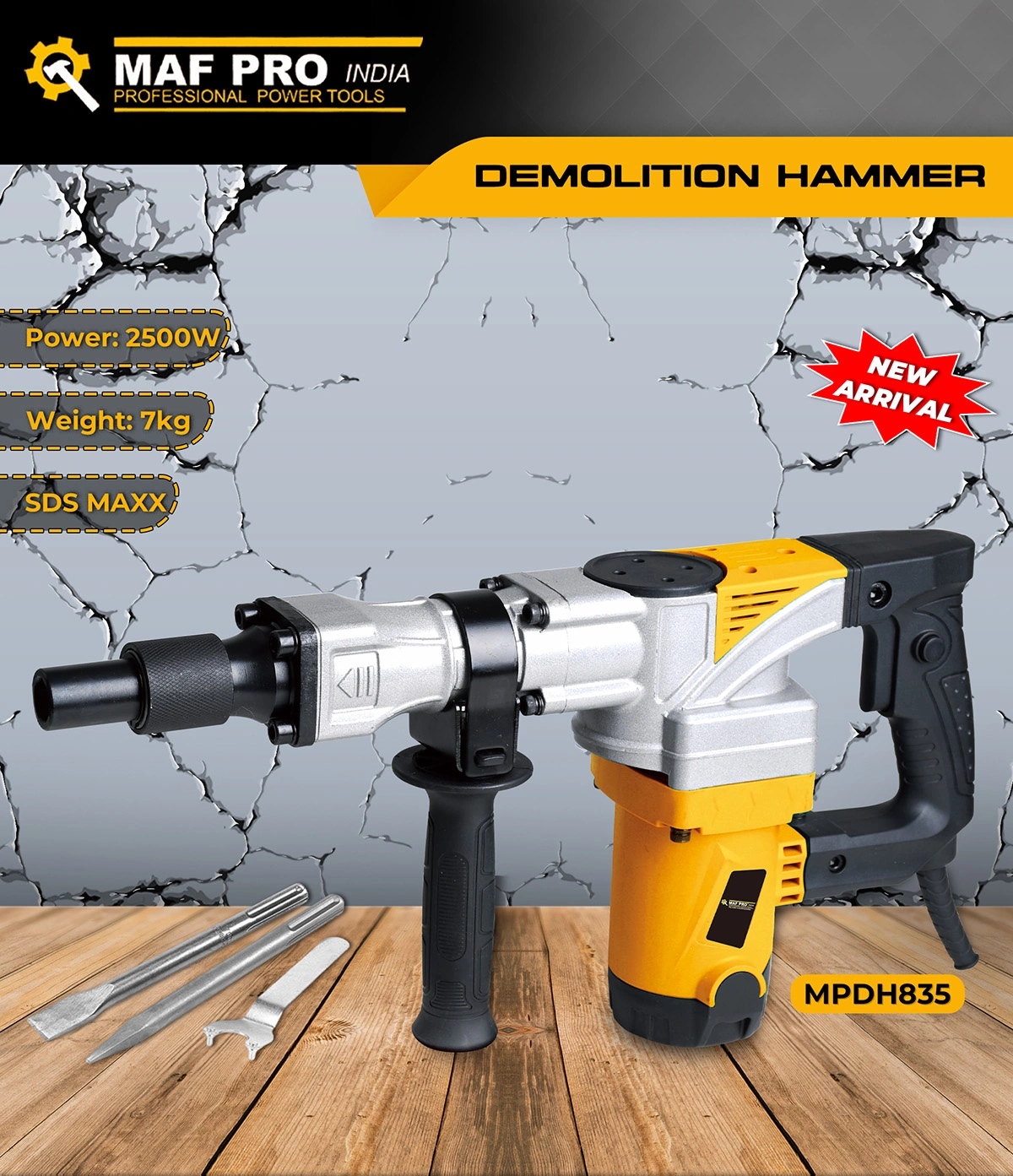 MAF PRO Demolition Hammer (SDS Max) (MPDH-835) - photo 3