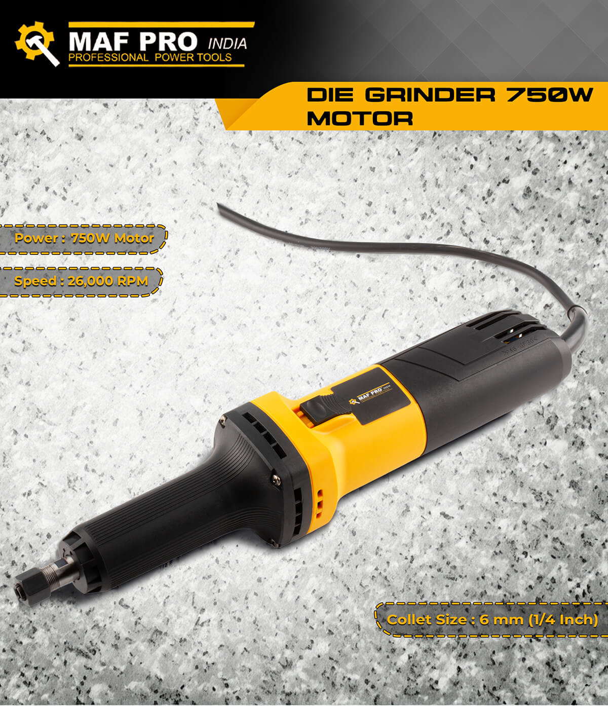 MAF PRO Die Grinder 750W Motor (MPMDG-25) - photo 3