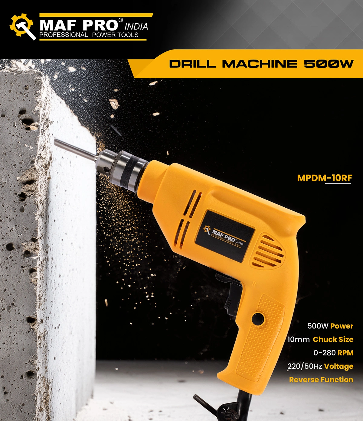 MAF PRO Drill Machine 500W (MPDM-10RF) - photo 3