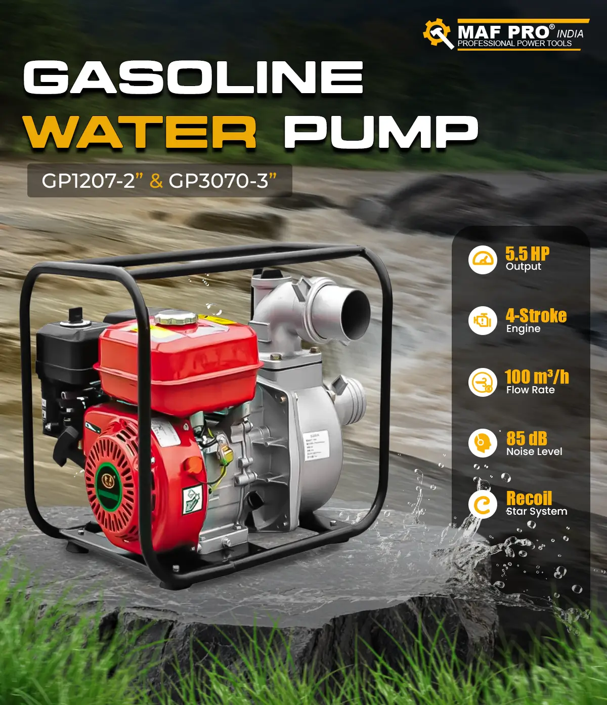 MAF PRO Gasoline Water Pump (GP1207GP3070) - photo 3