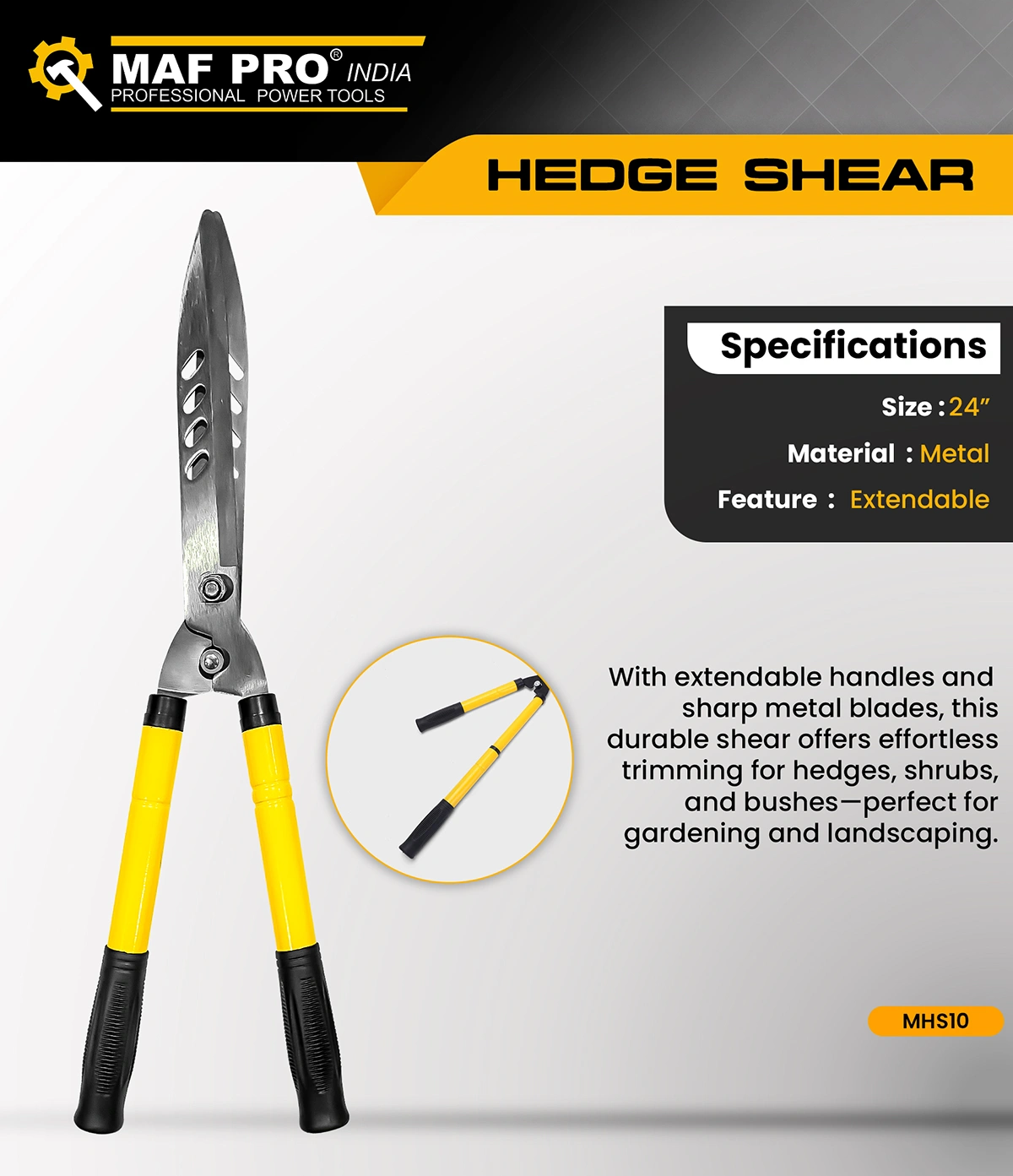 MAF PRO Hedge Shear (Extendable Handle) (MHS10) - photo 4