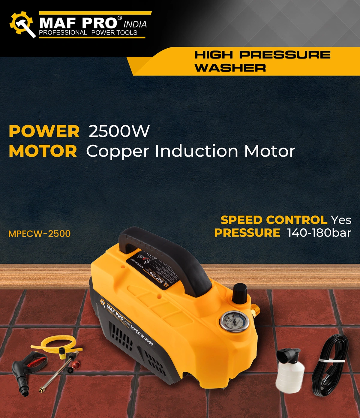 MAF PRO High Pressure Washer 2500W (MPECW-2500) - photo 5