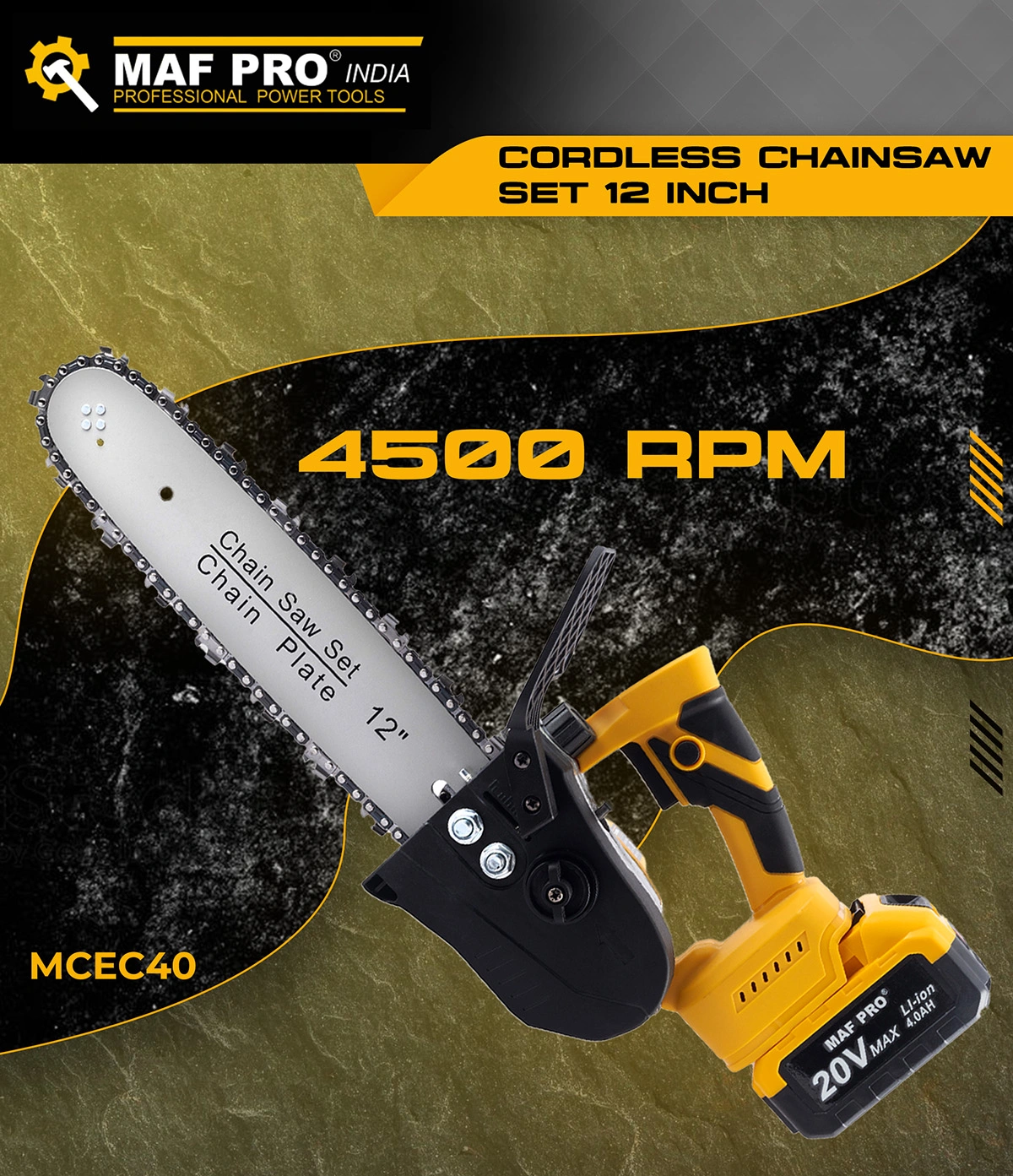 MAF PRO Lithium-ion Cordless Chainsaw Set 12 Inch (BRUSHLESS) (MCEC40) - photo 5