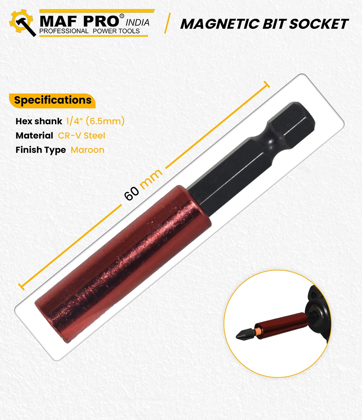 MAF PRO Magnetic Bit Socket CR-V - photo 3