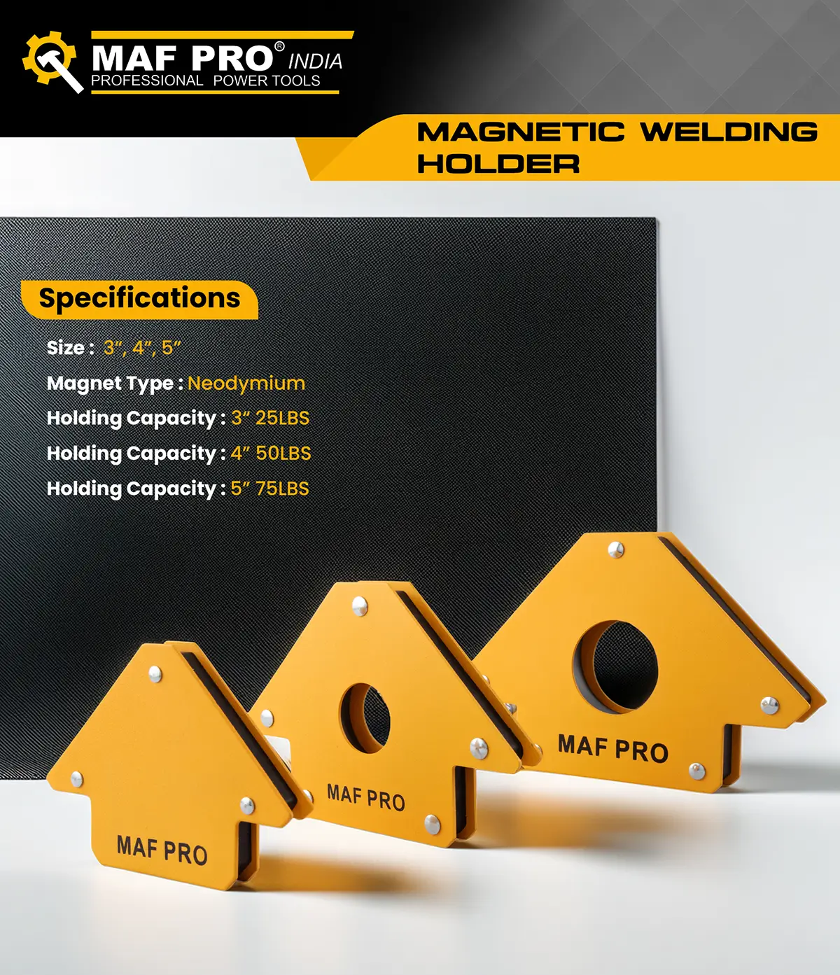 MAF PRO Magnetic Welding Holder (MMWH1300 3″MMWH2400 4″MMWH3500 5″) - photo 5