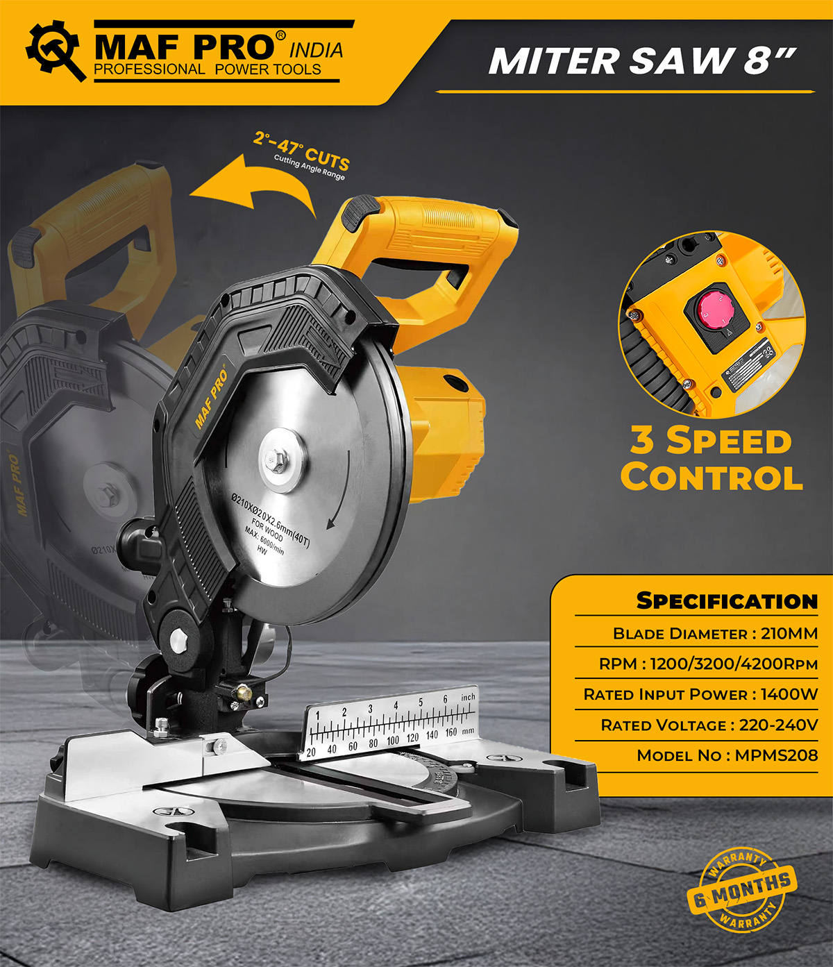 MAF PRO Mitersaw 8 Inch (MPMS208) - photo 3