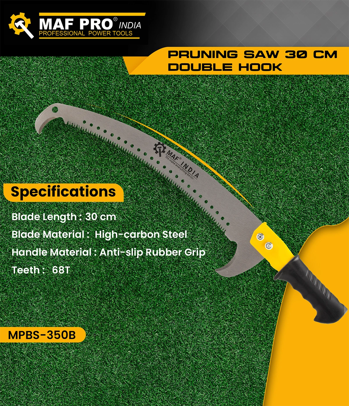 MAF PRO Pruning Saw 30 cm (Anti-slip Rubber Grip) (MPBS-350B) - photo 3