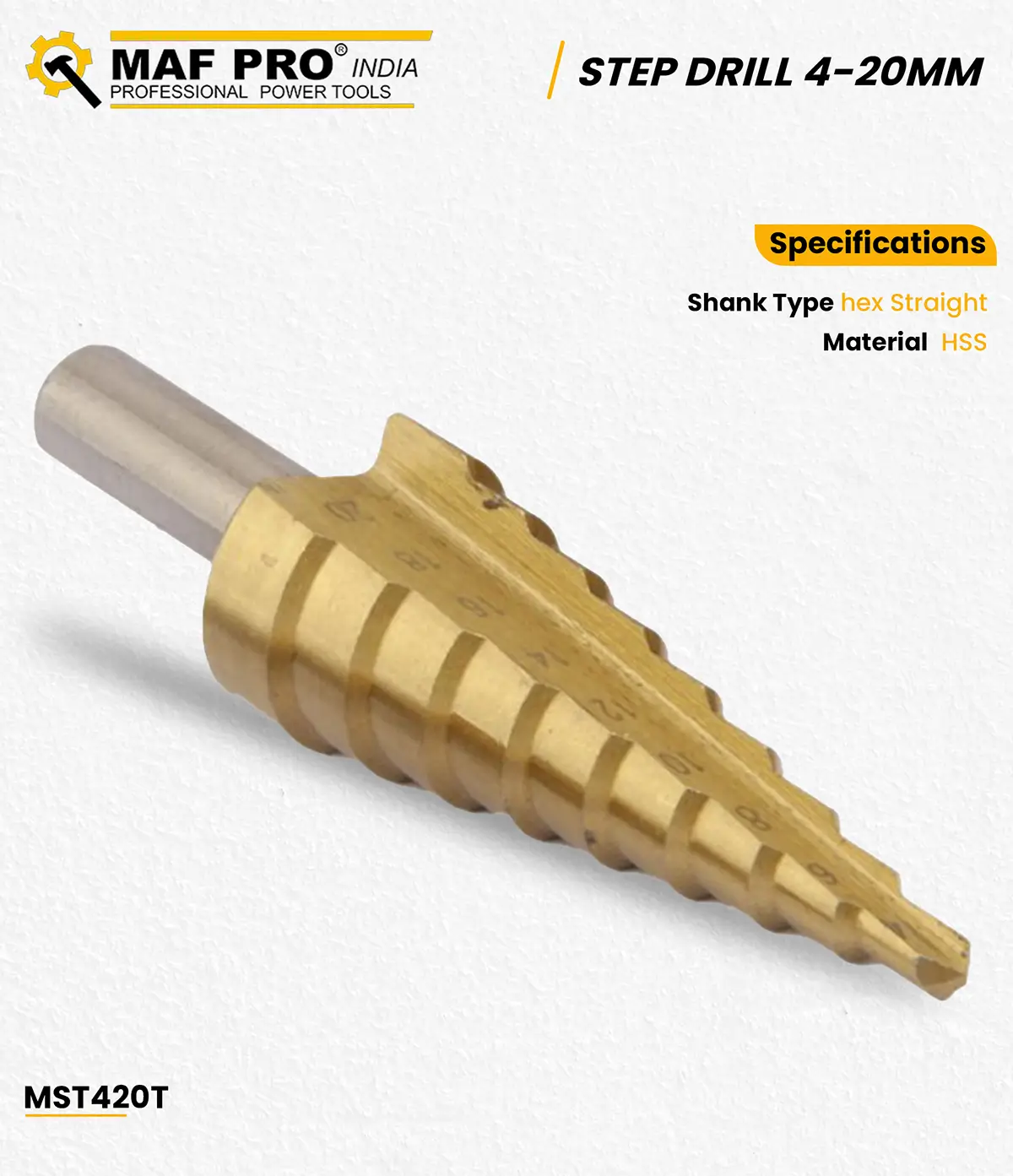 MAF PRO Step Drill 4-20mm (MST420T) - photo 6
