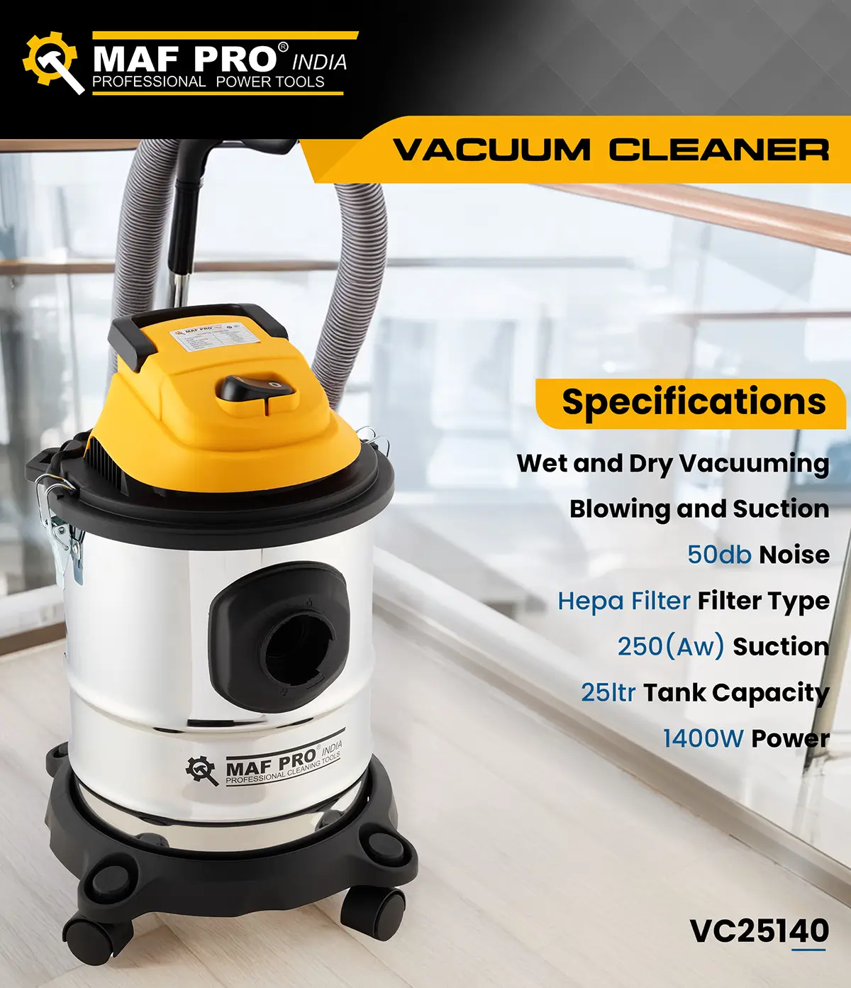 MAF PRO Vacuum Cleaner 1400W (VC25140) - photo 4
