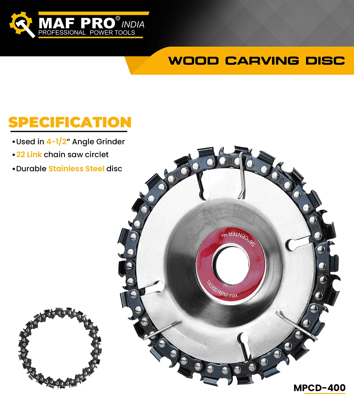 MAF PRO Wood Carving Disc (MPCD-400) - photo 3