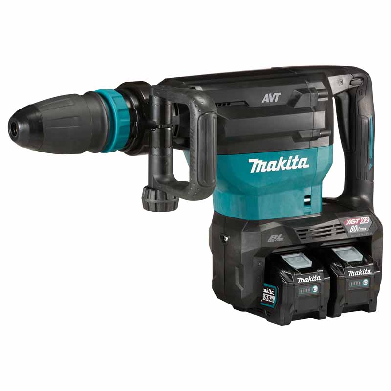 Makita HM002GT201 40Vx2 Demolition Hammer with 2 BL4050F Batteries and DC40RA