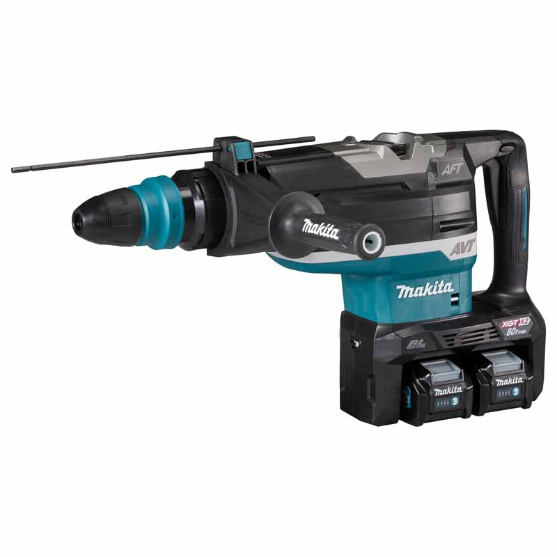 Makita HR006GT402 80V 52mm Rotary Hammer with 4 BL4050F Batteries and DC40RB