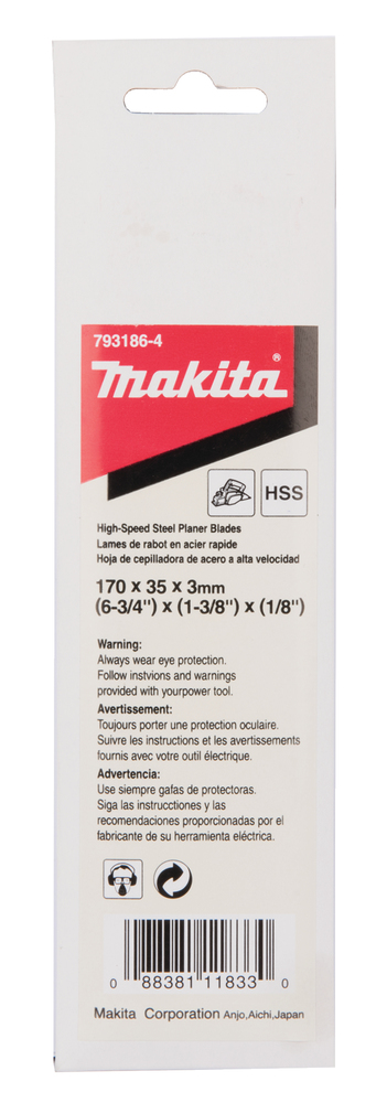 Makita 793186-4 Planer Blade 170 For 1806b - photo 3