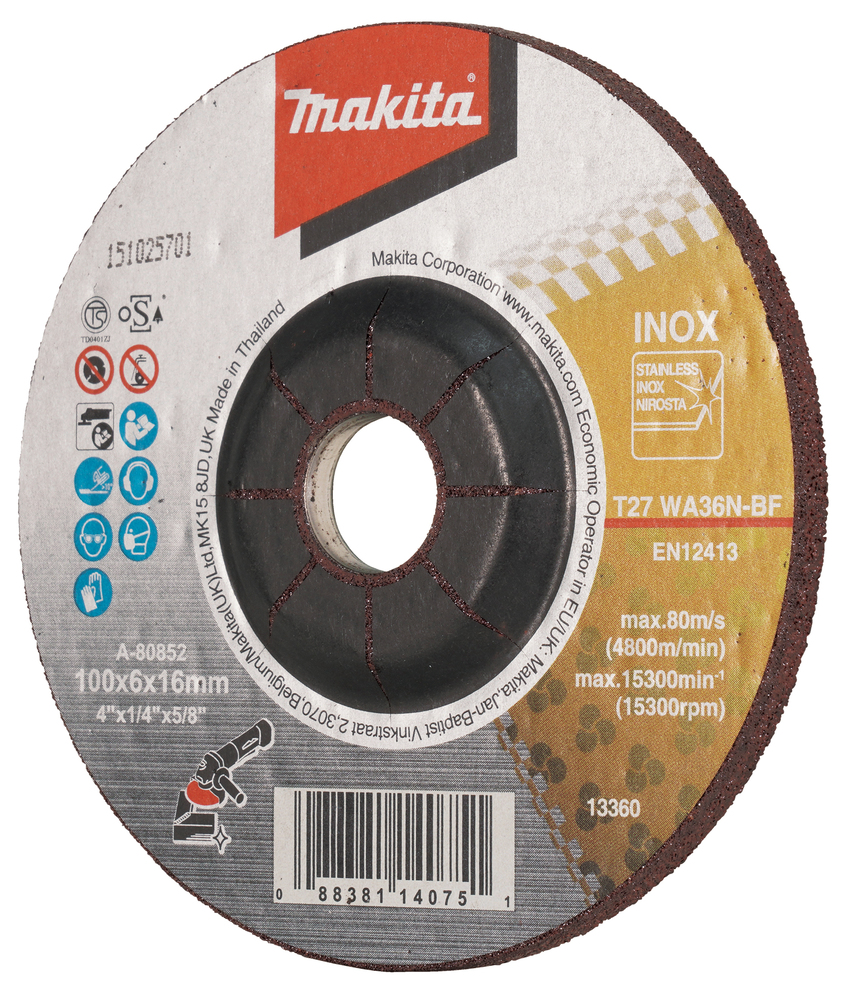 Makita A-80852 Dcgw 100x6x16 Wa36n For Stainless Steel