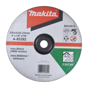 Makita A-85282 Cut-Off Wheel (Off Set) 230x3x22 C30t Fo