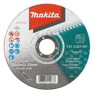 Makita A-85363 Cut-Off Wheel (Flat) 125x3x22 C30t For B