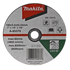 Makita A-85379 Cut-Off Wheel (Flat) 180x3x22 C30t For B