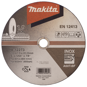 Makita B-12273 Thin Cutting Wheel 230x1.9x22.23mm