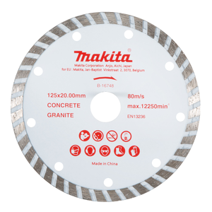 Makita B-16748 Diamond Wheel 125mm Corrug Wet Concrete&