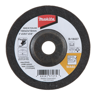 Makita B-18487 Flexible Gw 100x3x16 Wa60 Stainless Stee