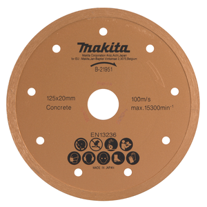 Makita B-21951 Diamond Wheel 125mm Rim En Wet,for Cutte