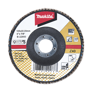 Makita B-22660 Flap Disc Fiberglass Backing/Angled 125m