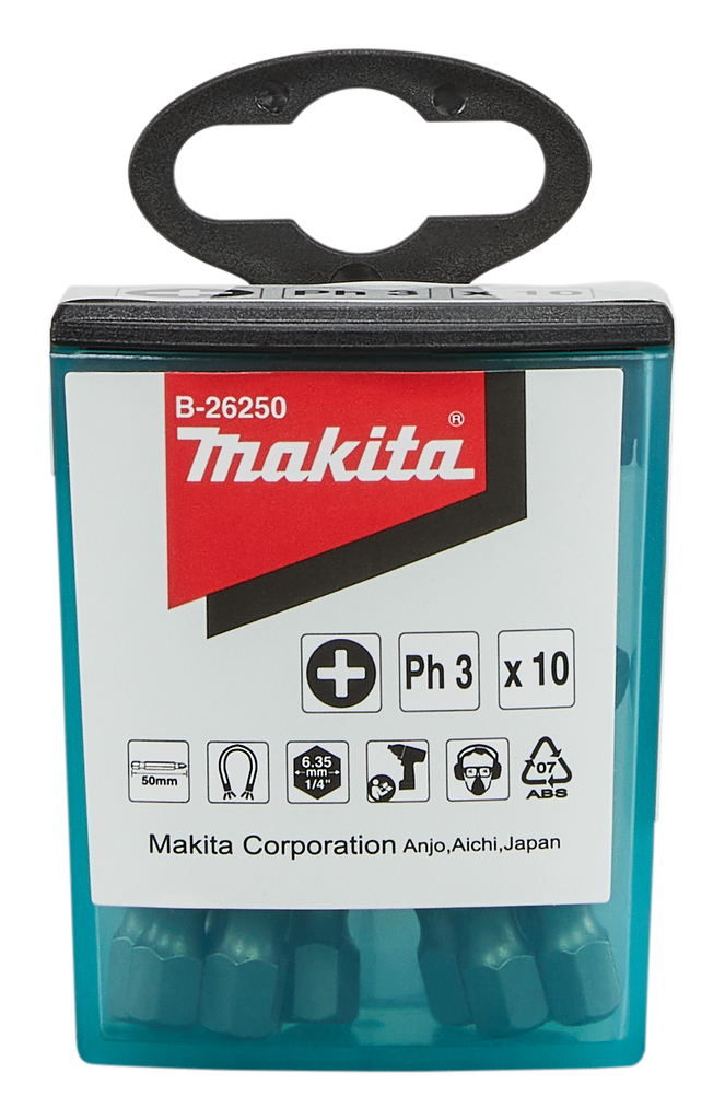 Makita B-26250 Screw Bit Set Ph 3-50mm In Flip Top Case - photo 2