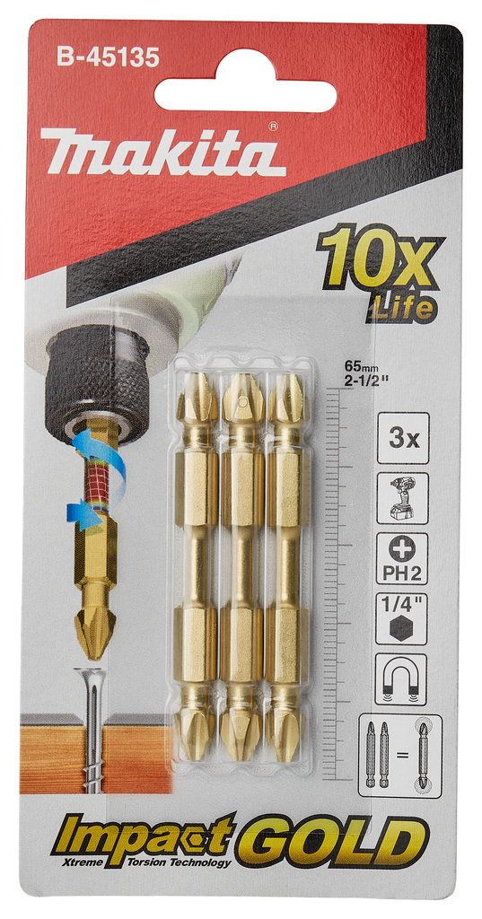 Makita B-45135 Impact Gold Dbl-End Torsionbit Ph2-653pc - photo 3